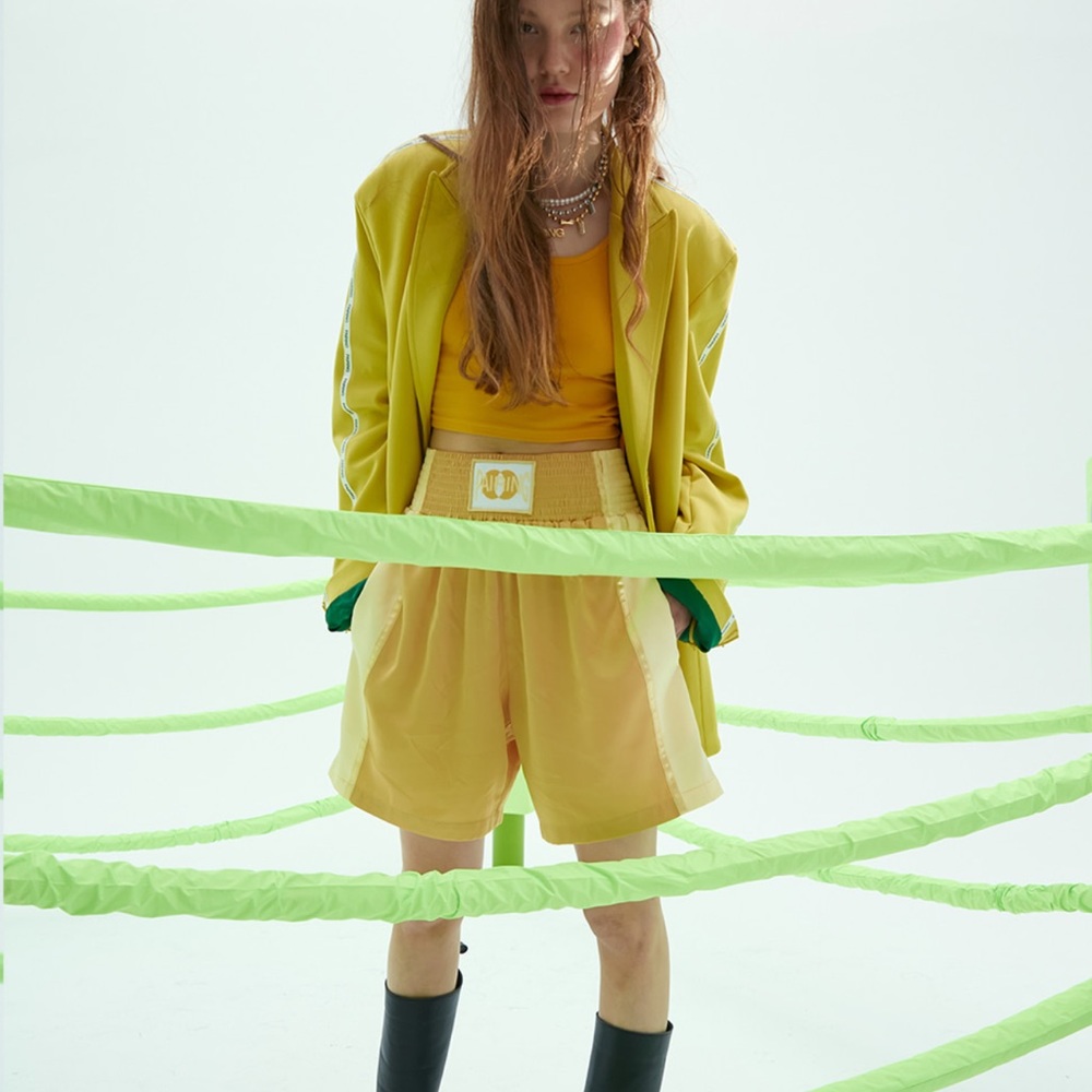 Pairing signature yellow boxing shorts - KOREAN BRAND